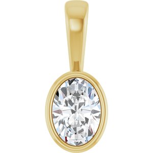 14K Yellow Gold 7x5 mm Oval Charm/Pendant Mounting