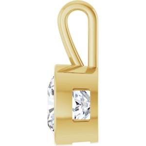 14K Yellow Gold 14x14 mm Cushion Charm/Pendant Mounting – image 5