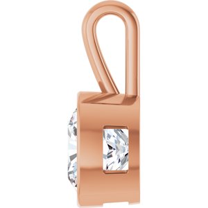 18K Rose Gold 14x14 mm Cushion Charm/Pendant Mounting – image 5
