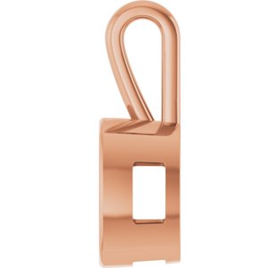 14K Rose Gold 14x14 mm Cushion Charm/Pendant Mounting – image 6