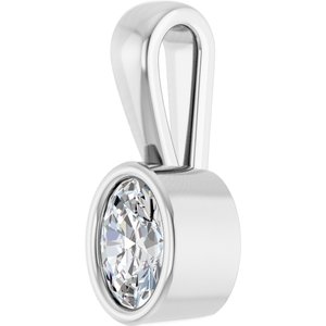 18K X1 White Gold 5x3.5 mm Oval Charm/Pendant Mounting – image 3