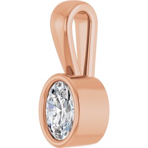 14K Rose Gold 5x3.5 mm Oval Charm/Pendant Mounting – image 3