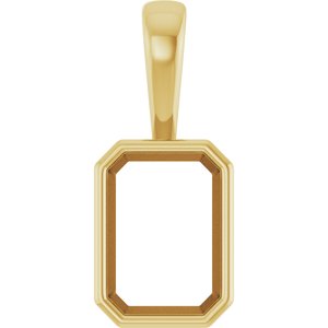 18K Yellow Gold 10x7 mm Emerald Charm/Pendant Mounting – image 2