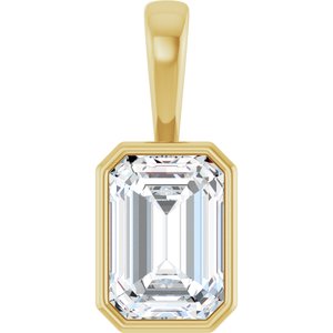 10K Yellow Gold 10x7 mm Emerald Charm/Pendant Mounting