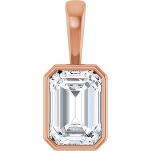 10K Rose Gold 10x7 mm Emerald Charm/Pendant Mounting