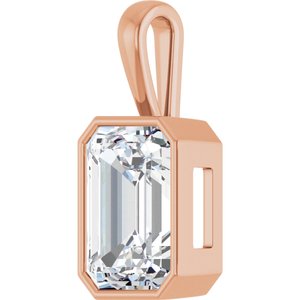 14K Rose Gold 18x13 mm Emerald Charm/Pendant Mounting – image 3