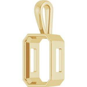 18K Yellow Gold 18x13 mm Emerald Charm/Pendant Mounting – image 4