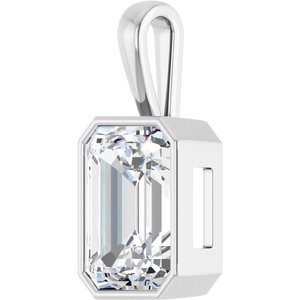 Platinum 18x13 mm Emerald Charm/Pendant Mounting – image 3