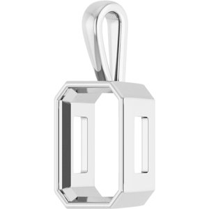10K X1 White Gold 18x13 mm Emerald Charm/Pendant Mounting – image 4