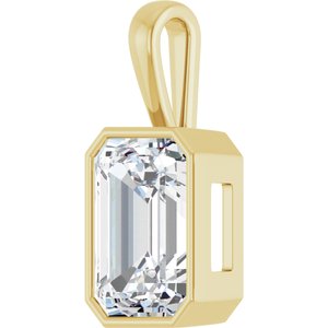 18K Yellow Gold 18x13 mm Emerald Charm/Pendant Mounting – image 3