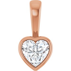 14K Rose Gold 6x6 mm Heart Charm/Pendant Mounting