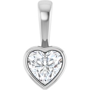 14K White Gold 6x6 mm Heart Charm/Pendant Mounting