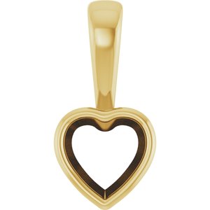 10K Yellow Gold 6x6 mm Heart Charm/Pendant Mounting – image 2