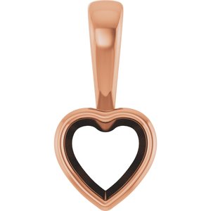 14K Rose Gold 6x6 mm Heart Charm/Pendant Mounting – image 2