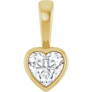 14K Yellow Gold 6x6 mm Heart Charm/Pendant Mounting