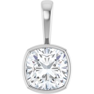 Sterling Silver 11x11 mm Cushion Charm/Pendant Mounting