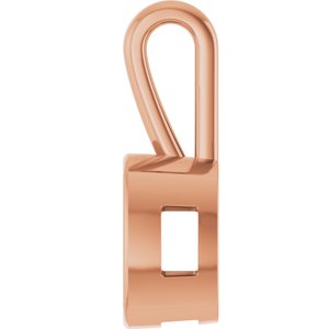10K Rose Gold 11x11 mm Cushion Charm/Pendant Mounting – image 6