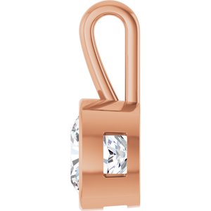 14K Rose Gold 11x11 mm Cushion Charm/Pendant Mounting – image 5
