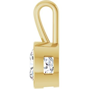 10K Yellow Gold 11x11 mm Cushion Charm/Pendant Mounting – image 5