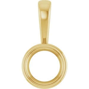 10K Yellow Gold 8.2 mm Round Charm/Pendant Mounting – image 2
