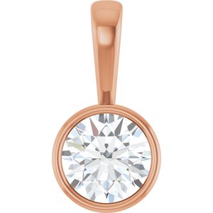 10K Rose Gold 8.2 mm Round Charm/Pendant Mounting