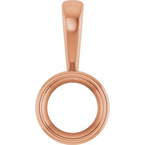 14K Rose Gold 8.2 mm Round Charm/Pendant Mounting – image 2