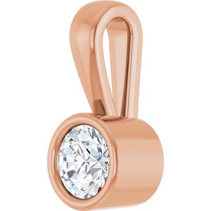 14K Rose Gold 4.4 mm Round Charm/Pendant Mounting – image 3