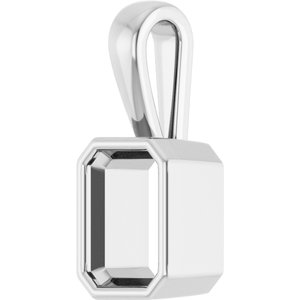 18K X1 White Gold 7.5x5.5 mm Emerald Charm/Pendant Mounting – image 4