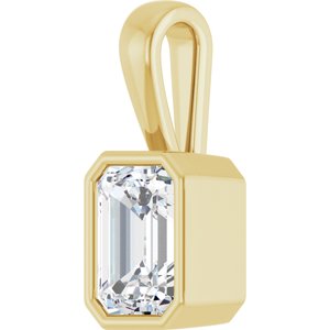 14K Yellow Gold 7.5x5.5 mm Emerald Charm/Pendant Mounting – image 3