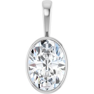 Platinum 18x13 mm Oval Charm/Pendant Mounting