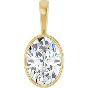 10K Yellow Gold 18x13 mm Oval Charm/Pendant Mounting