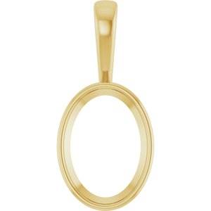 14K Yellow Gold 18x13 mm Oval Charm/Pendant Mounting – image 2