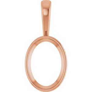 10K Rose Gold 18x13 mm Oval Charm/Pendant Mounting – image 2