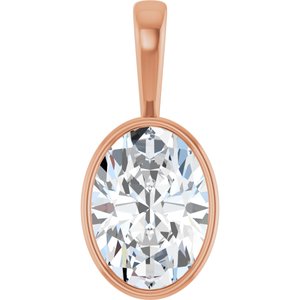 14K Rose Gold 18x13 mm Oval Charm/Pendant Mounting