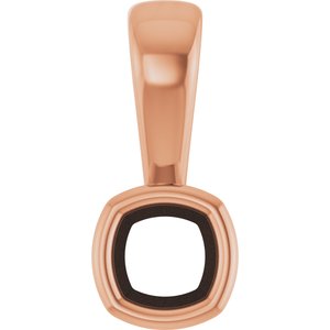 14K Rose Gold 3x3 mm Cushion Charm/Pendant Mounting – image 2