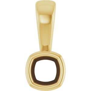 10K Yellow Gold 3x3 mm Cushion Charm/Pendant Mounting – image 2