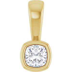 10K Yellow Gold 3x3 mm Cushion Charm/Pendant Mounting