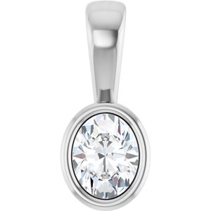 Sterling Silver 4.5x3.5 mm Oval Charm/Pendant Mounting
