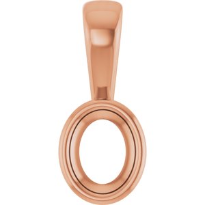 18K Rose Gold 4.5x3.5 mm Oval Charm/Pendant Mounting – image 2