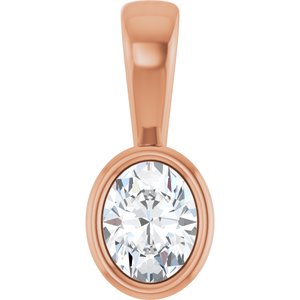 18K Rose Gold 4.5x3.5 mm Oval Charm/Pendant Mounting