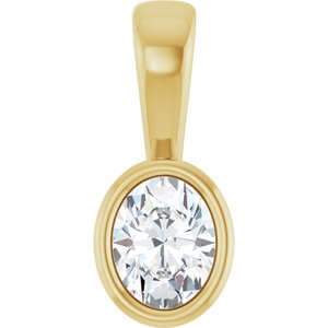18K Yellow Gold 4.5x3.5 mm Oval Charm/Pendant Mounting