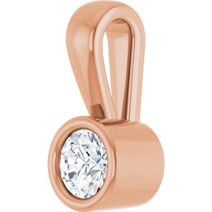 18K Rose Gold 3.5 mm Round Charm/Pendant Mounting – image 3