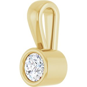 18K Yellow Gold 3.5 mm Round Charm/Pendant Mounting – image 3