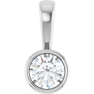 14K White Gold 5.5 mm Round Charm/Pendant Mounting
