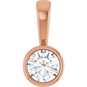 18K Rose Gold 5.5 mm Round Charm/Pendant Mounting