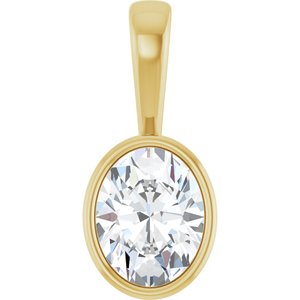 14K Yellow Gold 9x7 mm Oval Charm/Pendant Mounting