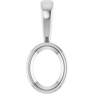 Platinum 9x7 mm Oval Charm/Pendant Mounting – image 2