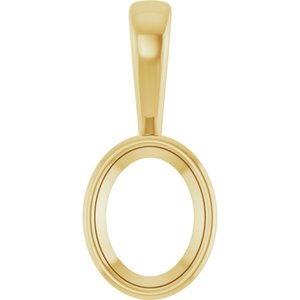 14K Yellow Gold 9x7 mm Oval Charm/Pendant Mounting – image 2