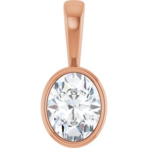 14K Rose Gold 9x7 mm Oval Charm/Pendant Mounting