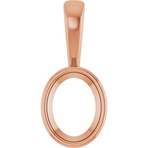 18K Rose Gold 9x7 mm Oval Charm/Pendant Mounting – image 2